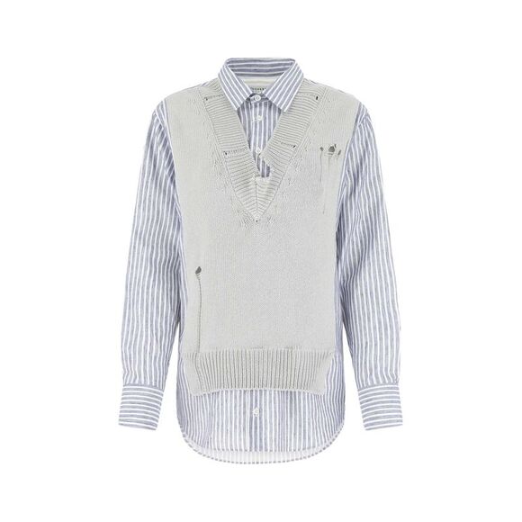 Maison Margiela Women Embroidered Cotton Bend Shirt